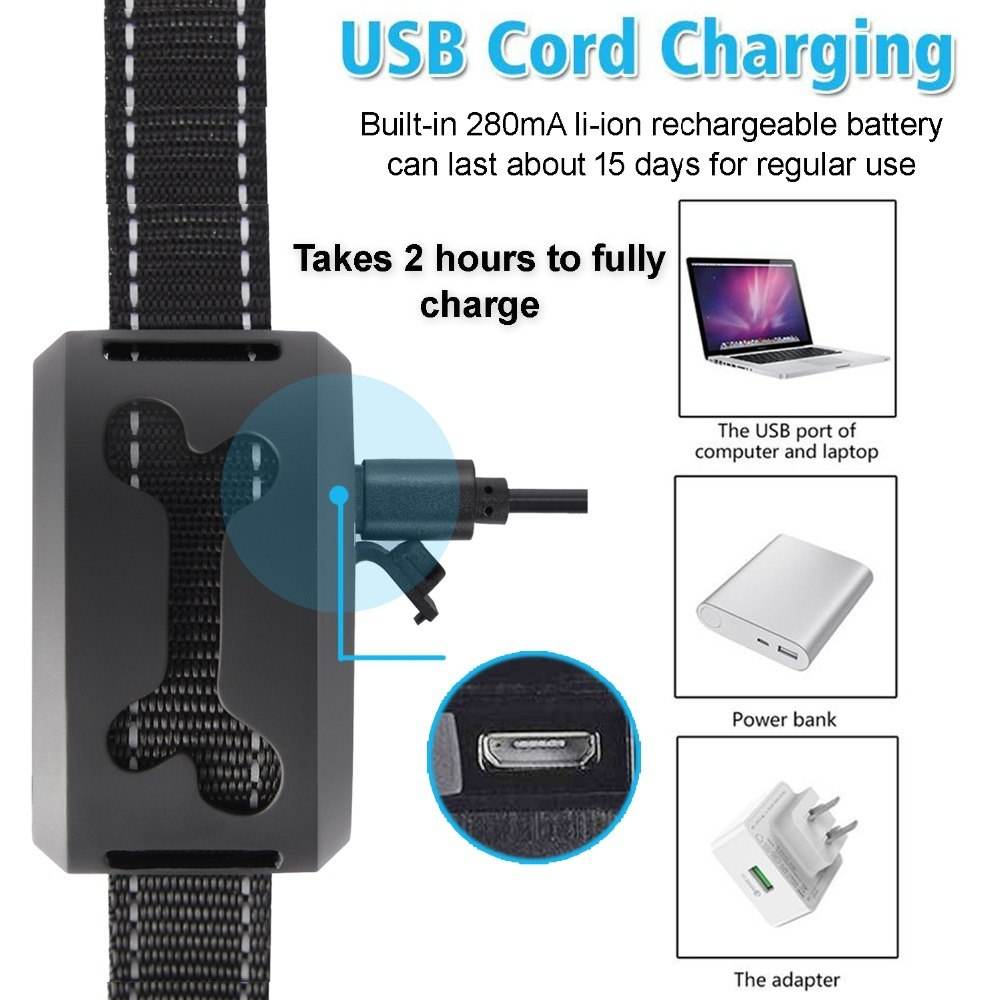 Rechargeable Waterproof Dog Training Collar with Beep, 7 Sensitivity Levels, Auto Barking Control - Al-Raheem Imports