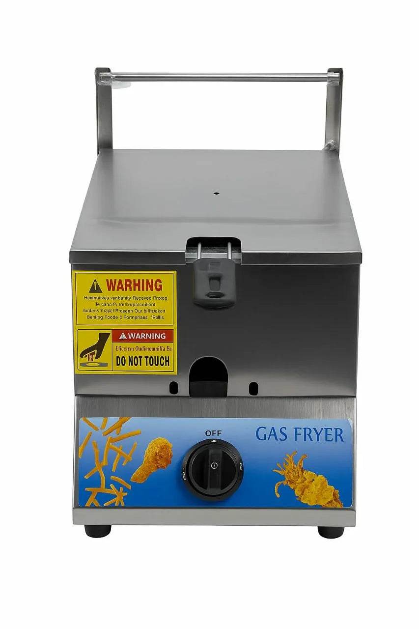 Imported 6 Liter Gas Deep Fryer Built-in Ignition Commercial Stainless Steel Heavy Duty - Al-Raheem Imports