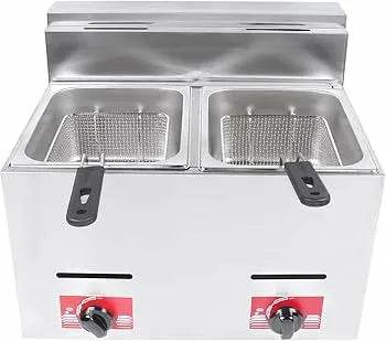 12 Liter Double Tank Gas Deep Fryer Perfect for Commercial Use Heavy Duty Quality - Al-Raheem Imports