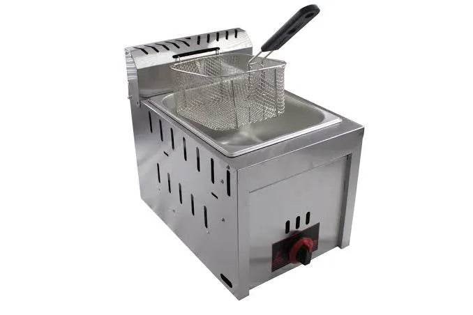 Imported 6 Liter Gas Deep Fryer Built-in Ignition Commercial Stainless Steel Heavy Duty - Al-Raheem Imports
