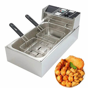 Imported 12L Electric Deep Fryer Heavy Duty Commercial Use 60°C to 200°C Temperature Control Dual Basket - Al-Raheem Imports
