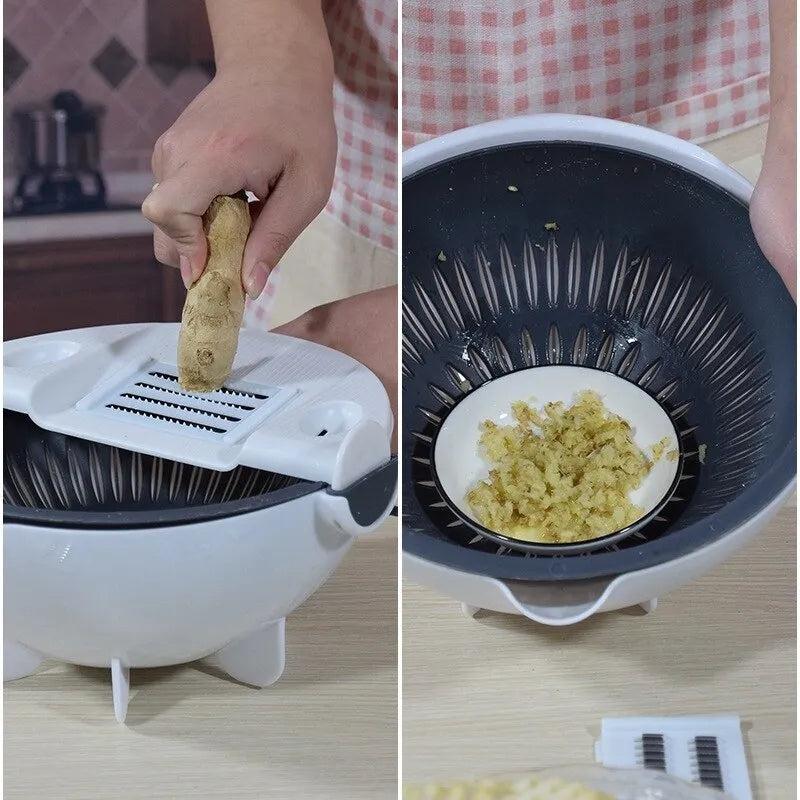 5 Pcs Multi-Function Vegetable Potato Slicing, Shredding Machine with Washing Drain Basket | Household Grater, Easy to Use