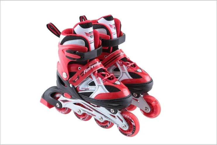 Adjustable Children Four Wheel Roller Skates with LED Lights and Safety Features for Beginner Skaters