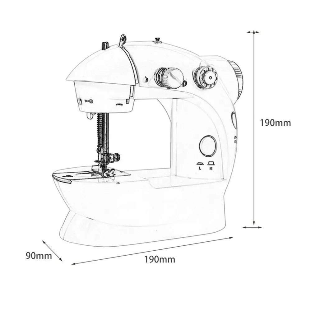 Electric Mini Sewing Machine Portable Handheld with Light and Foot Pedal for Home Crafts and Fabric Stitching