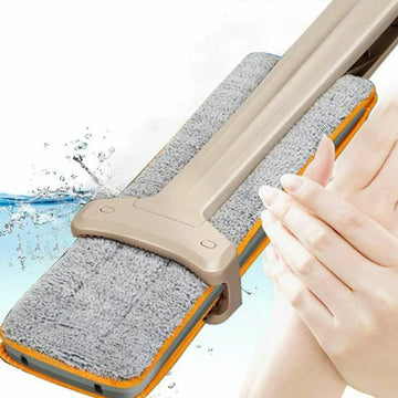 Self Wringing Double Sided Flat Magic Mop with Steel Handle Professional Hard Floor Cleaning Tool