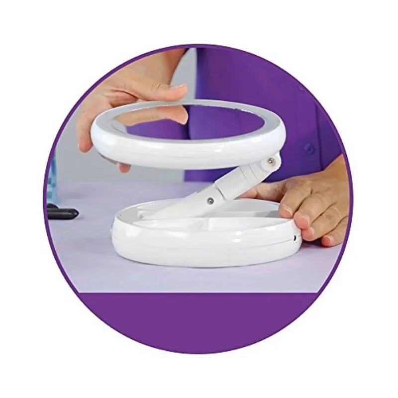 Foldable LED Mirror Lighted Make Up 10X Magnifying Double Sided Vanity Mirror