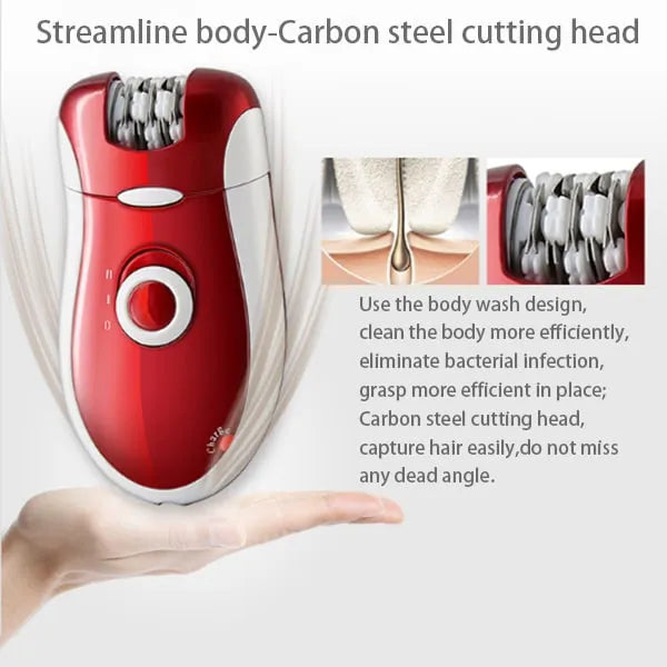 3 In 1 Women Electric Shaver Epilator Rechargeable Female Body Care Hair Removal