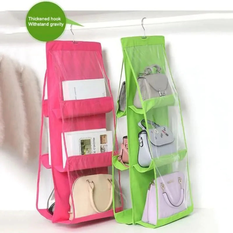 Thick Double-Sided Six Grid Storage Bag Multi Functional Hanging Organizer