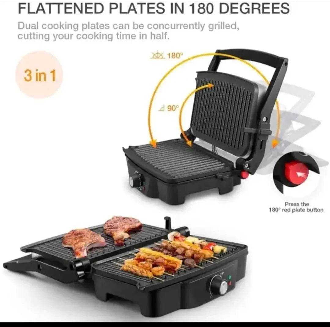 Electric Commercial Panini Press Grill Sandwich Maker Non-Stick Coated Plates - Al-Raheem Imports