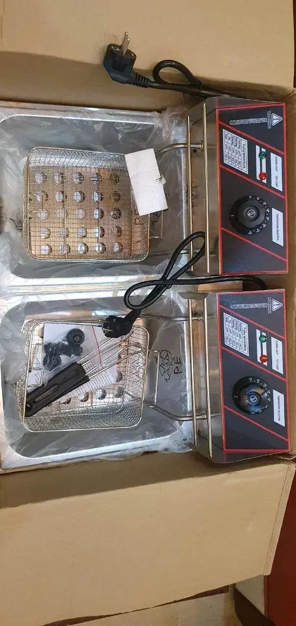 Imported Double Electric 12L Deep Fryer Stainless Steel French Fries Electric Frying Machine. - Al-Raheem Imports