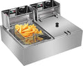Imported Double Electric 12L Deep Fryer Stainless Steel French Fries Electric Frying Machine. - Al-Raheem Imports
