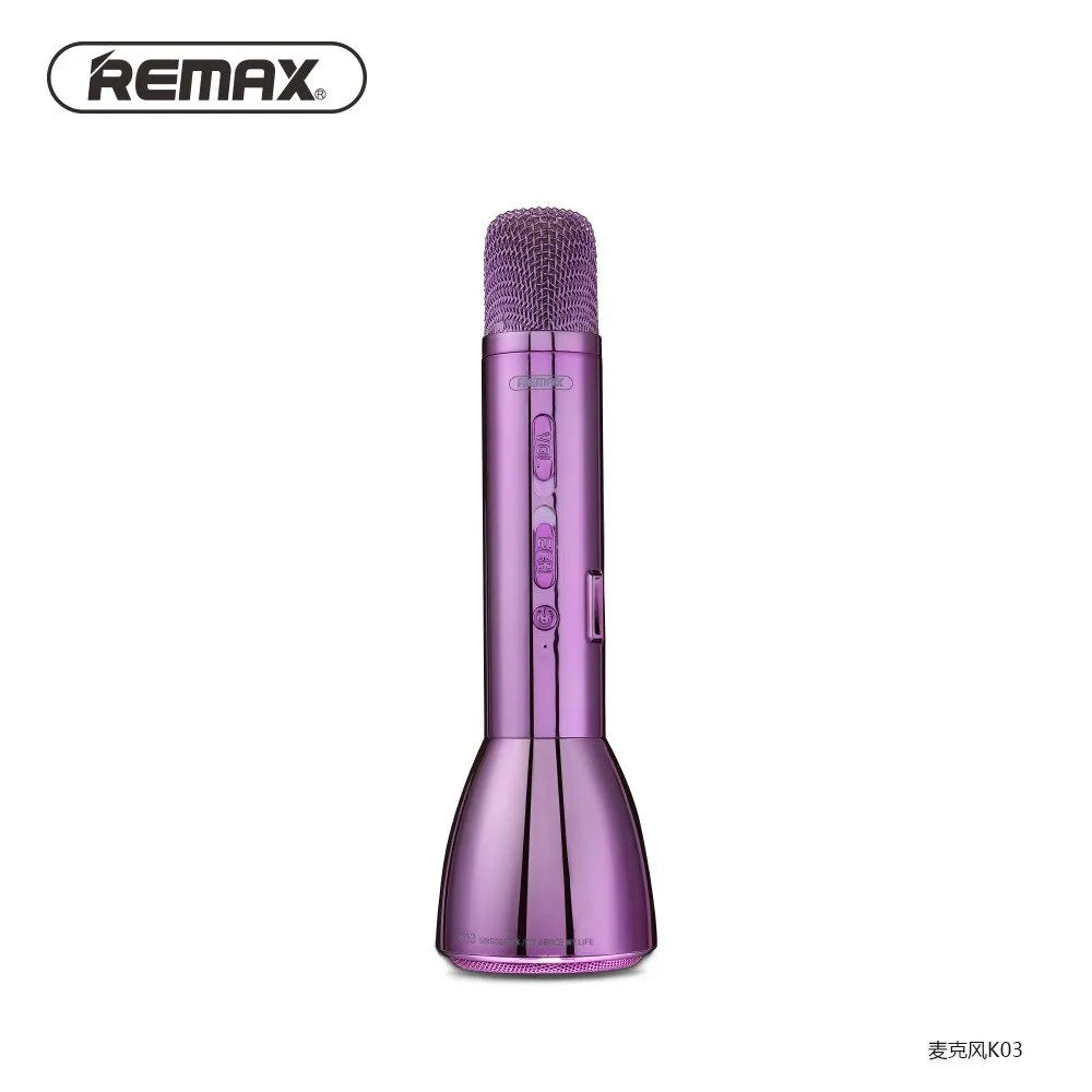 Remax PC K03 Wireless Karaoke Microphone Bluetooth Speaker with 1800mAh Battery