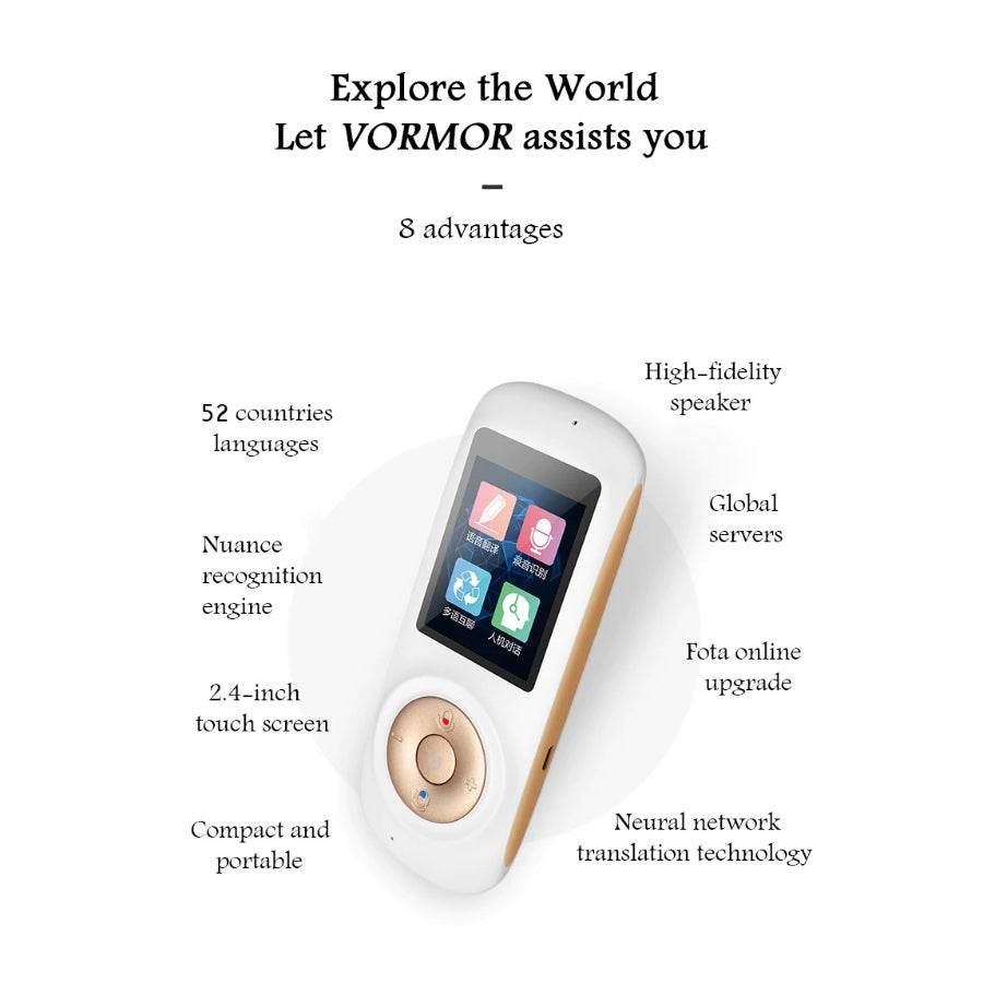 T2S Smart WIFI Instant Voice Translator Real Time 52 Language Touchscreen Device - Al-Raheem Imports