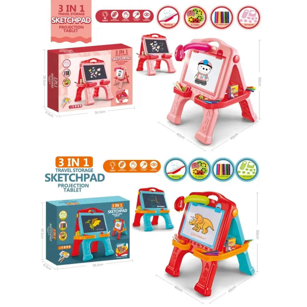 3 In 1 Kids Travel Storage Sketchpad Toy Board Set | Erasable Painting Board for Drawing and Creativity