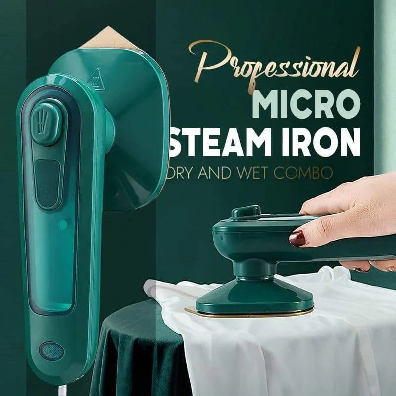 Professional Micro Steam Iron Handheld Portable 1000W Garment Steamer with 100ml Tank Fast Heating Dry Wet Ironing