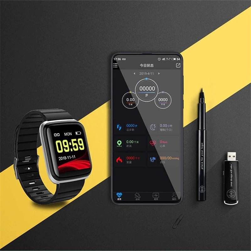 Q19 Smart Watch Color Screen Fitness Tracker Heart Rate Blood Pressure Monitor - Al-Raheem Imports