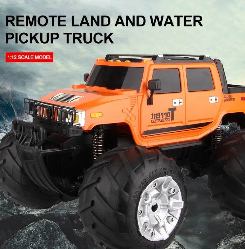 RC Simulation Off-Road Car Land and Sea Pickup Truck 2.4GHz 1:12 Climbing Electric Vehicle Toy - Al-Raheem Imports