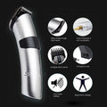 Rechargeable Hair Trimmer Clipper with Charging Stand 8 Hour Battery Silver - Al-Raheem Imports