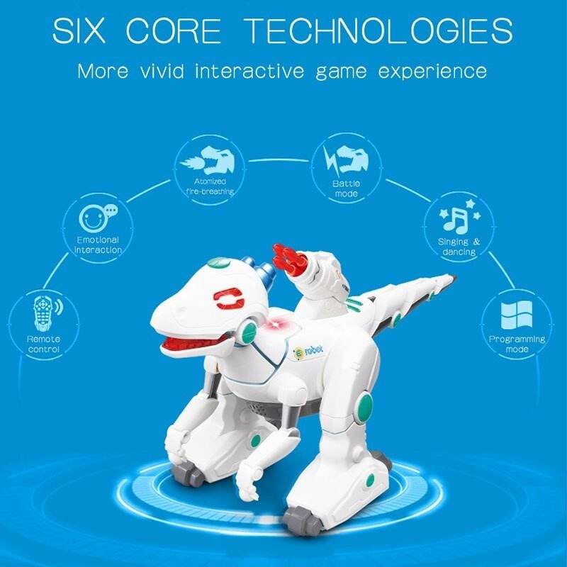 Remote Control Interactive Robots Electric Dinosaurs Walking Fire Dragon Kids Toys - Al-Raheem Imports