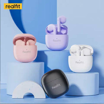 Realfit F1 Earbuds True Wireless Earbuds with Compact Charging Case Sleek Design & High-Quality Sound