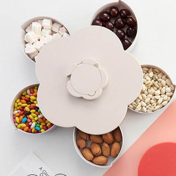 Rotatable Flower Shaped Candy Container Food Storage Box 5 Compartments Plastic - Al-Raheem Imports