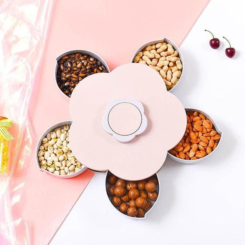 Rotatable Flower Shaped Candy Container Food Storage Box 5 Compartments Plastic - Al-Raheem Imports
