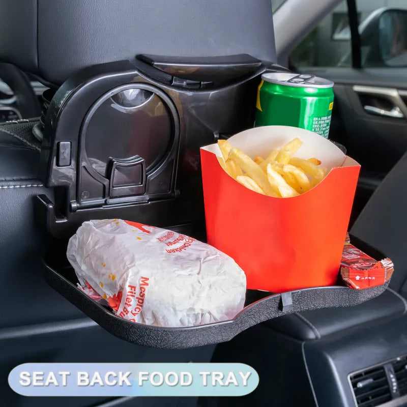 Multifunctional Foldable Car Travel Dining Tray Seatback Meal and Drink Holder