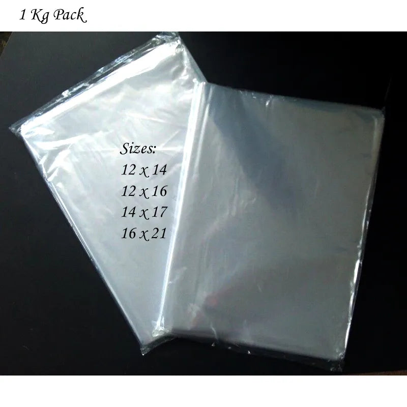 1 KG Pack of High Quality Five Star Transparent Poly Bags Available in Four Sizes