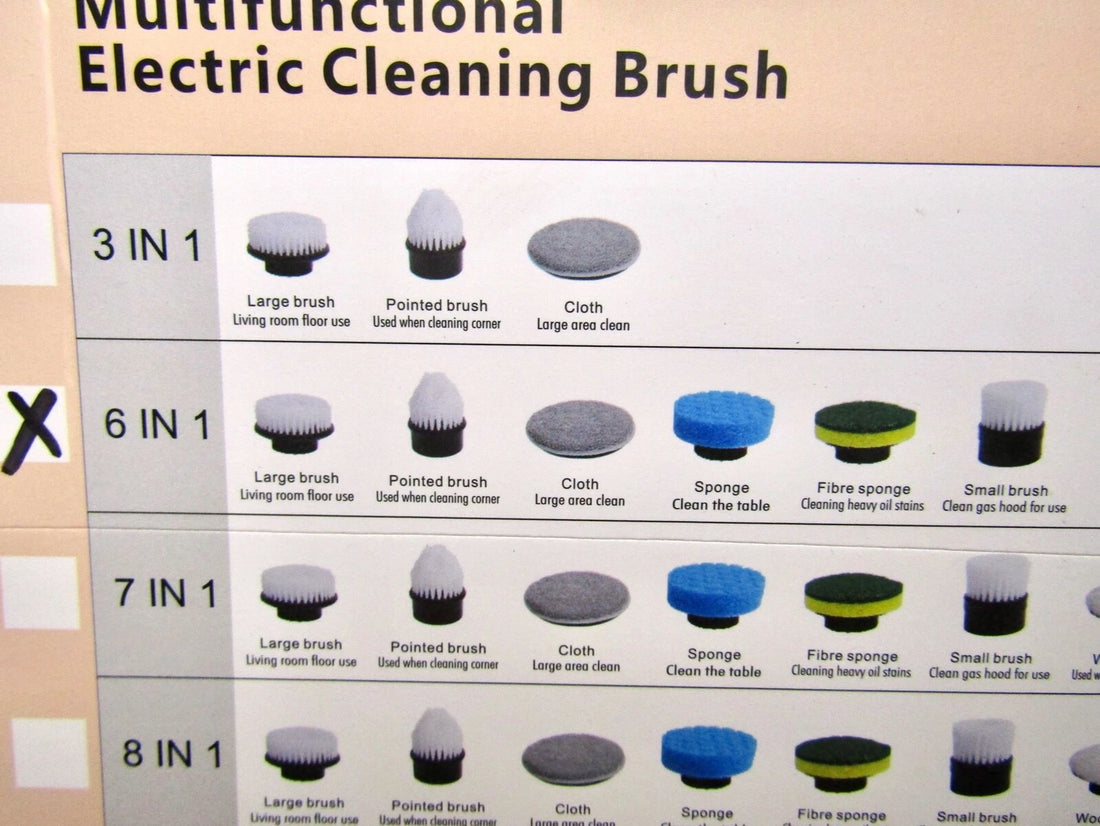 Multifunctional Electric Household Cleaning Brush 6-in-1 25W Rechargeable WZ-208 Cordless Spin Scrubber