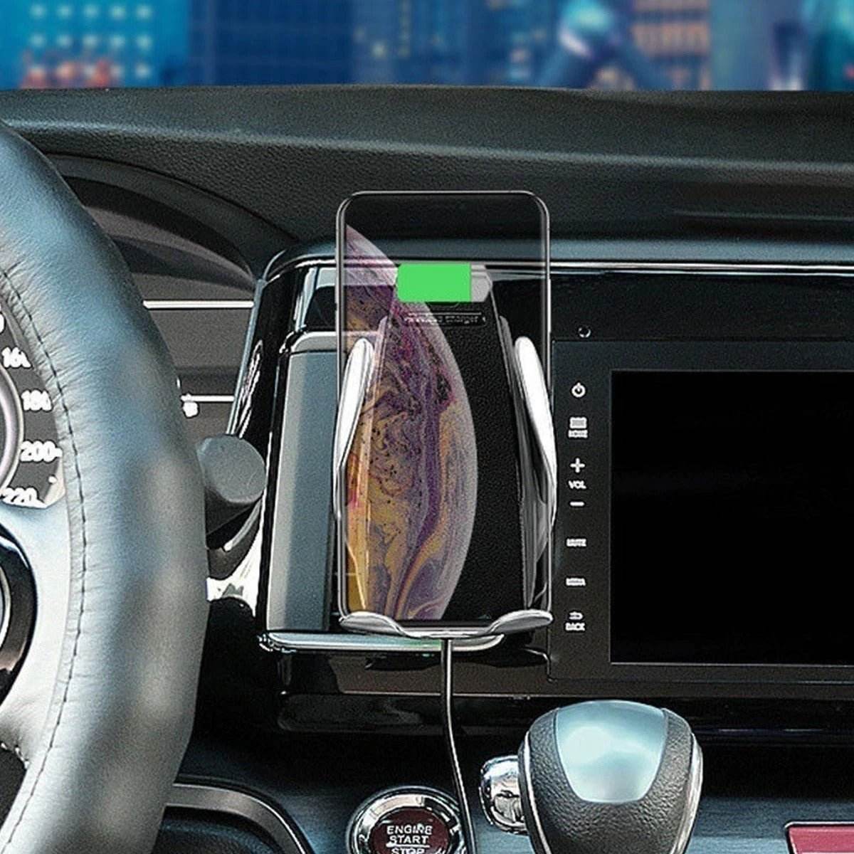 S5 Automatic Clamping Fast Charging Phone Holder Wireless Car Charger Mount - Al-Raheem Imports