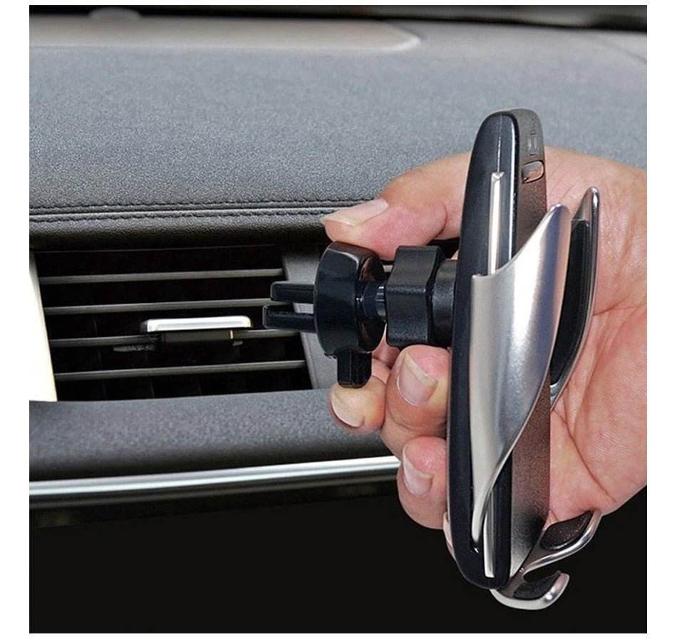 S5 Automatic Clamping Fast Charging Phone Holder Wireless Car Charger Mount - Al-Raheem Imports