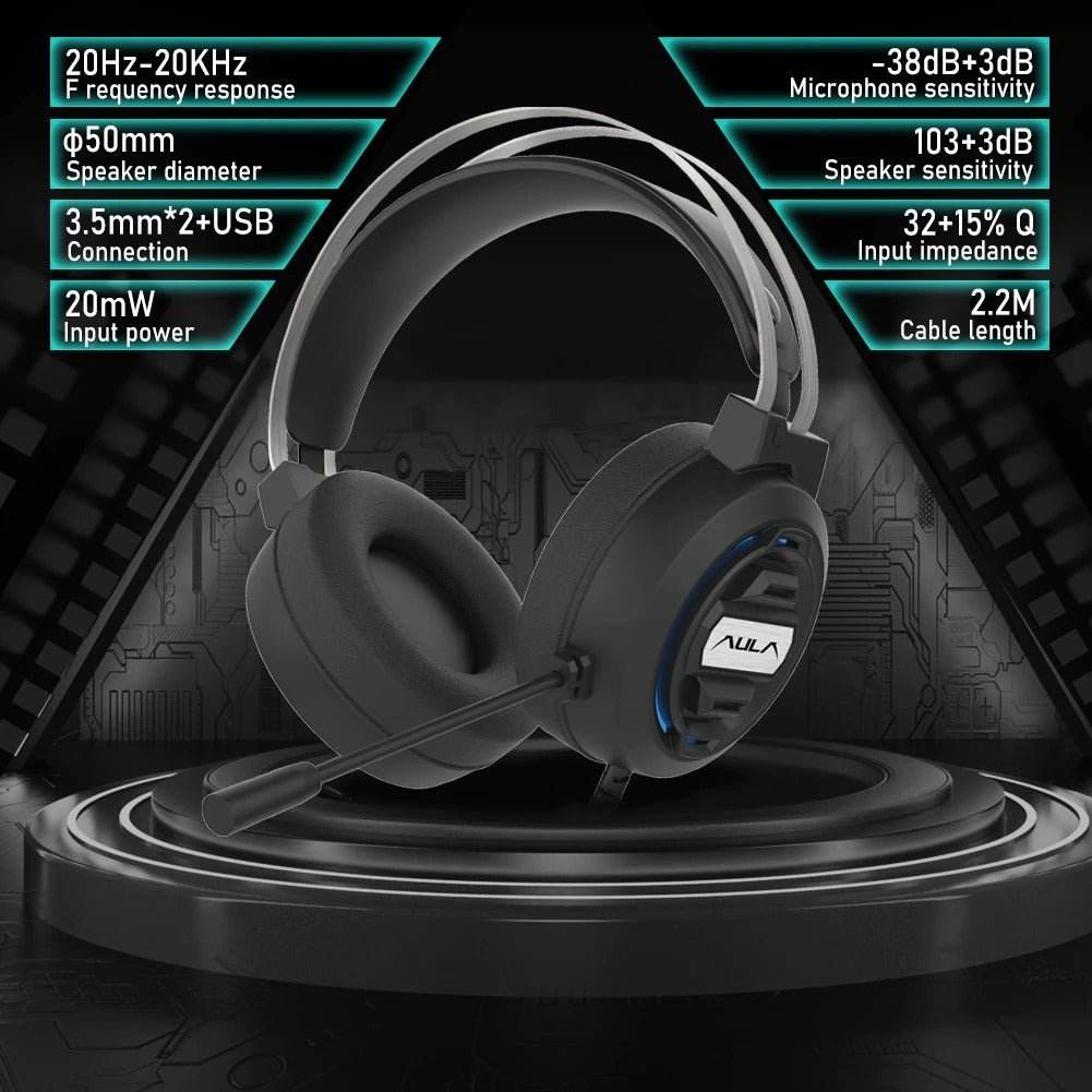 S603 Gaming Wired Headset Deep Bass Stereo Earphone Microphone PC Computer - Al-Raheem Imports