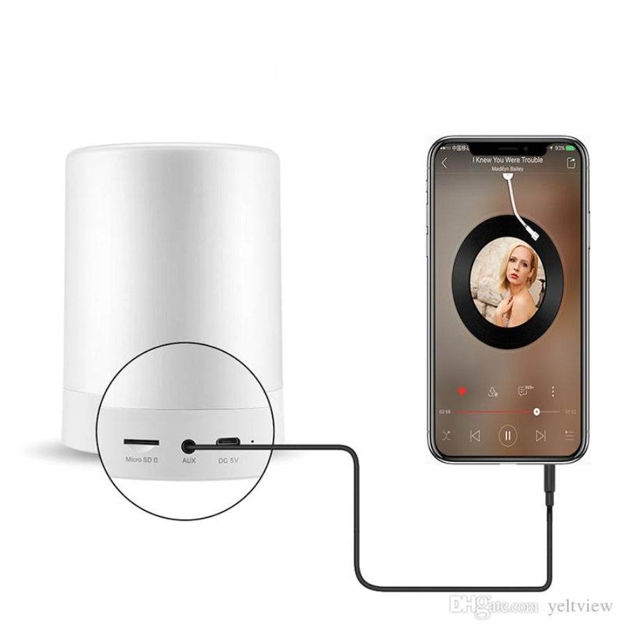 Night Light Wireless Touch LED Lamp with Bluetooth Speaker and TF Card Support - Al-Raheem Imports