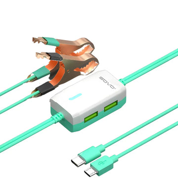 SOVO Benz SCC-770 Dual USB Clip Charger with LED Light 2.4A Fast Charging