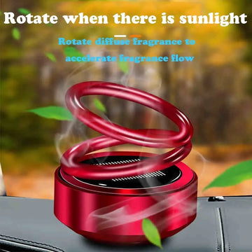 Solar Double Ring Rotating Car Air Freshener Aromatherapy Diffuser for Vehicles