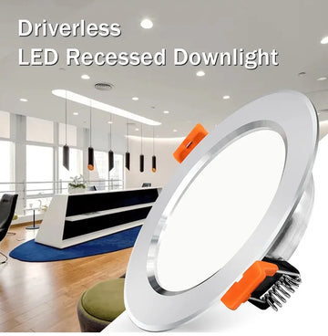 7W LED Downlight Silver Ceiling Lamp Spot Light AC220V High Brightness Recessed Lighting for Living Room Kitchen Bathroom