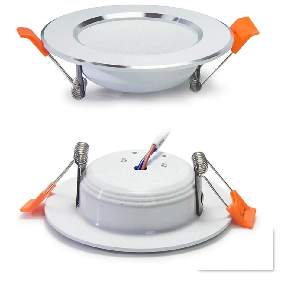 7W LED Downlight Silver Ceiling Lamp Spot Light AC220V High Brightness Recessed Lighting for Living Room Kitchen Bathroom