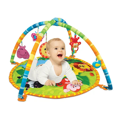 Multicolor Kids Playmat with Hanging Toys for Babies and Toddlers