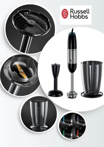 Illumina 4-Speed 700W Hand Blender with Titanium-Coated Blades and 1000ml Beaker