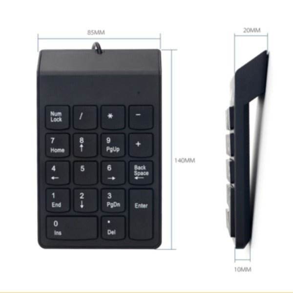 USB Mini 18 Key Numeric Keypad Portable Number Pad for Laptop and Desktop - Al-Raheem Imports