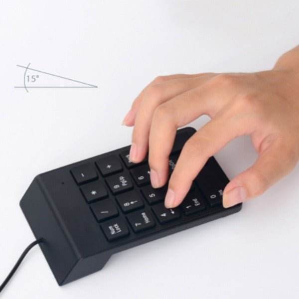 USB Mini 18 Key Numeric Keypad Portable Number Pad for Laptop and Desktop - Al-Raheem Imports