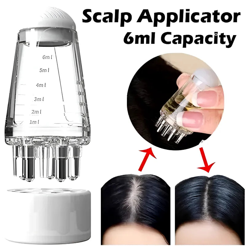 TYQ 05 Mini Portable 6ML Scalp Applicator Comb with Rolling Ball Massage and Precision Fluid Application for Hair Essential Oils and Growth Serums