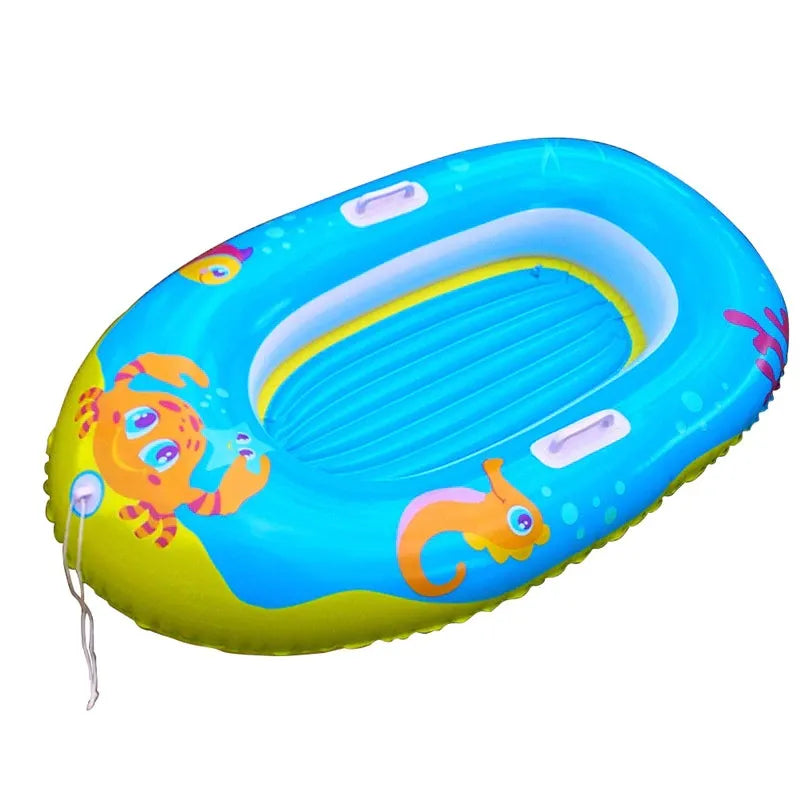 Water Sports Cartoon Boat Shaped Inflatable Swimming Ring for Kids
