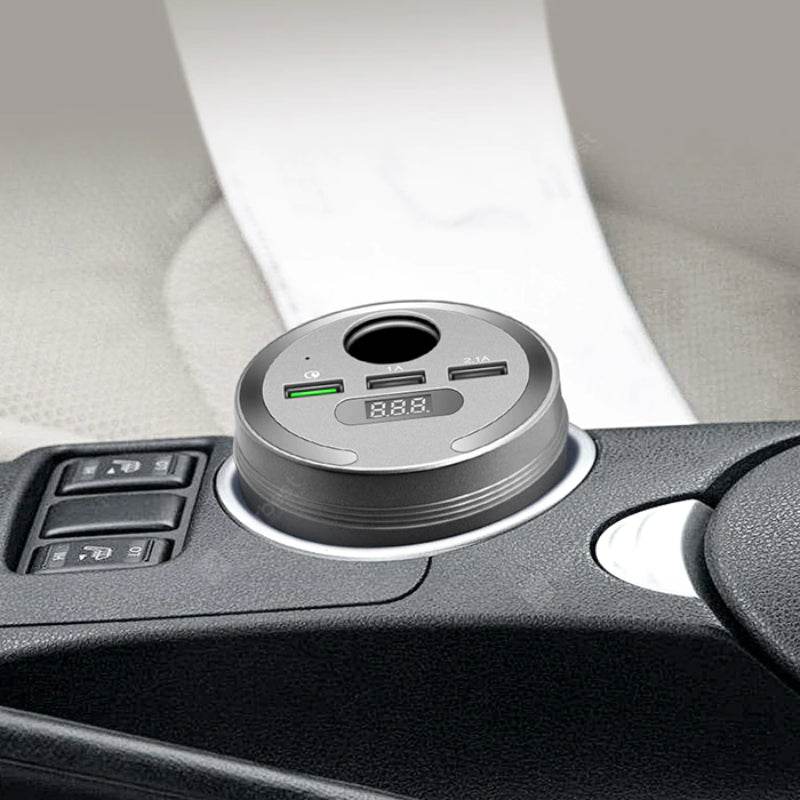 Wireless Car Bluetooth FM Transmitter Radio Adapter LED Display Cigarette Lighter - Al-Raheem Imports