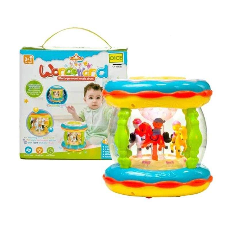 Wonderland Merry Go Round Musical Drum Toy with Lights & Sounds for Kids 3+ - Al-Raheem Imports