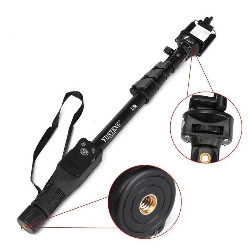 Yunteng YT-1288 Bluetooth Selfie Stick Tripod Monopod Extendable up to 125cm - Al-Raheem Imports