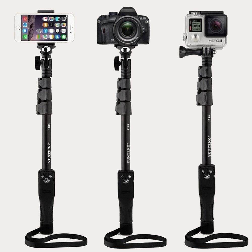 Yunteng YT-1288 Bluetooth Selfie Stick Tripod Monopod Extendable up to 125cm - Al-Raheem Imports